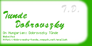 tunde dobrovszky business card